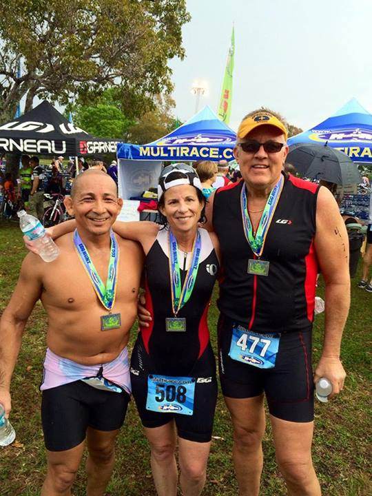Tomas Soto, Vice Mayor Julie Carson, and Pride Center CEO Robert Boo at the Egg Hunt Triathlon April 19, 2014